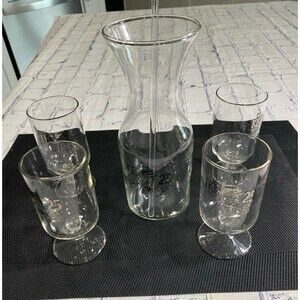 Vintage IKE 1977 ( Eisenhower) 25 Decanter w/ 4 Goblets.